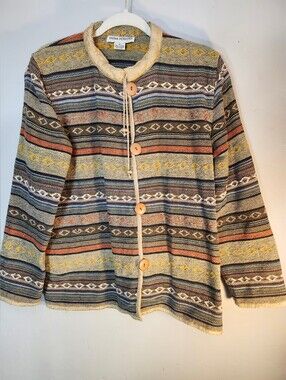 Think Positive Multicolor Striped Button-Up Jacket